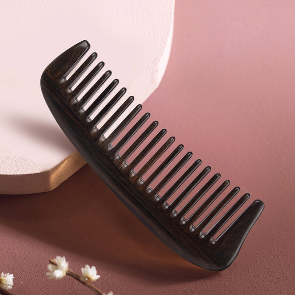 Ebony Wooden Comb with Wide Tooth