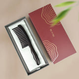 Tooth-inserted black Wood Comb