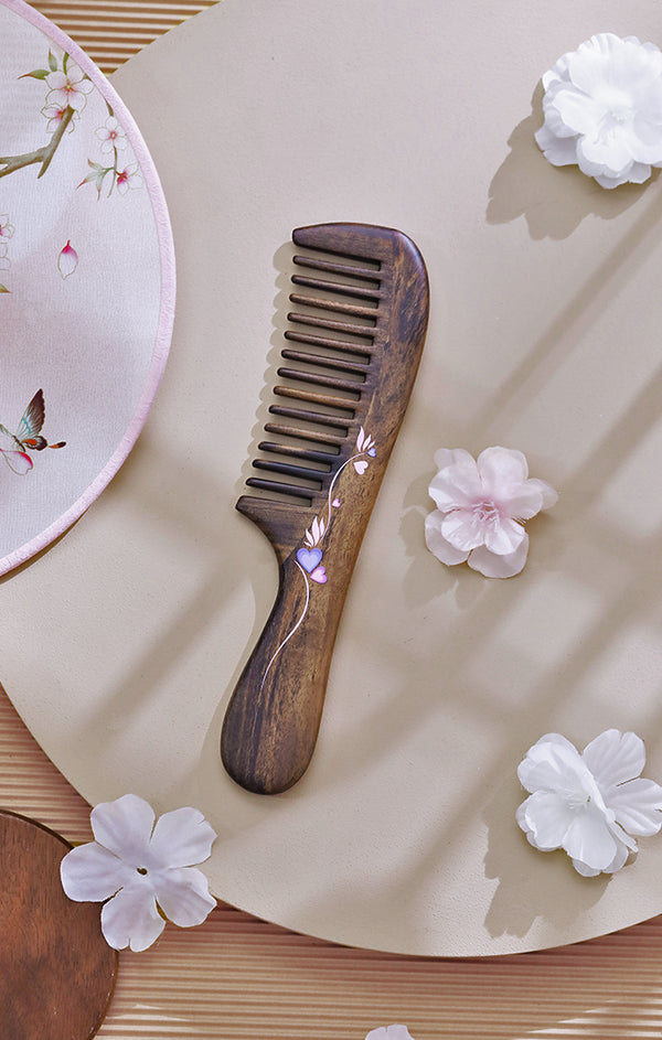 Hearts & Dewdrops Hair Comb