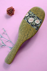 3D Rose Flower Wood Hair Brush