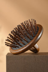 Wooden Cushion Hair Brush Round Shape