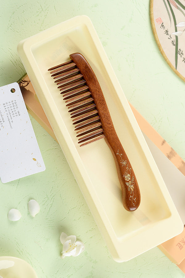 Wood Tooth-inserted Hair Comb