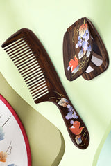 Squirrel Wood comb & mirror Set