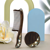 Natural Wooden Comb & Mirror Gift Set – Flourishing Journey