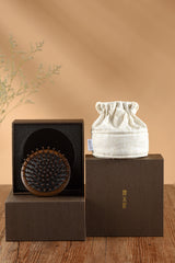 Wooden Cushion Handheld Hair Brush Round Shape