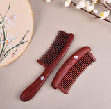 Red Wood Hair Comb Set