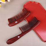 Red Wood Hair Comb Set