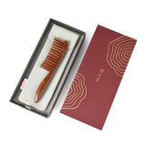 Tooth-inserted Red Wood Comb