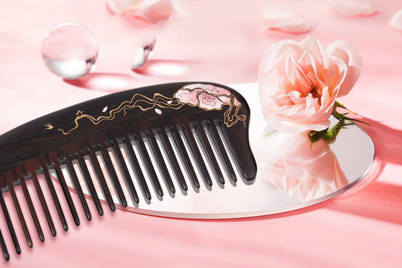 Wide tooth comb ebony wood