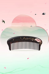 Wide tooth comb ebony wood