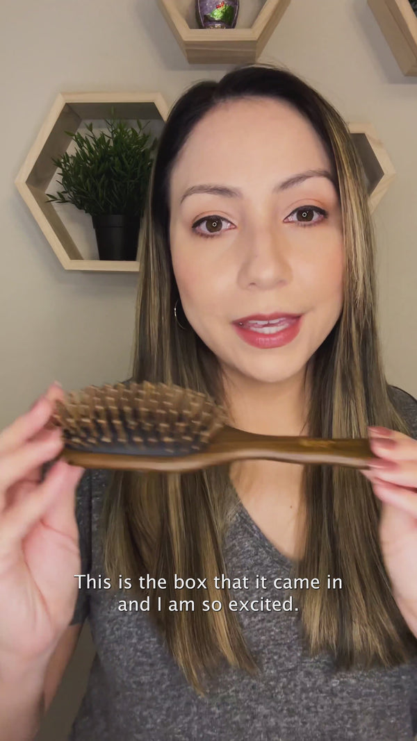 Peacock Wooden Hair Brush