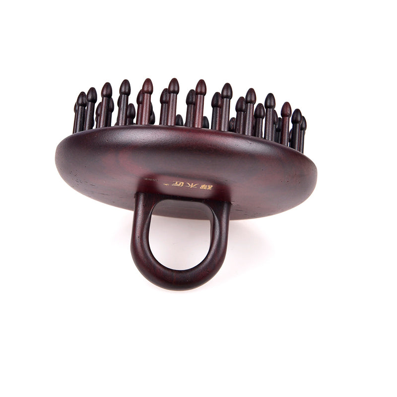 Rosewood Inserted Teeth Handheld Round Cushion Brush