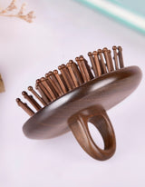 Wooden Cushion Handheld Hair Brush Round Shape