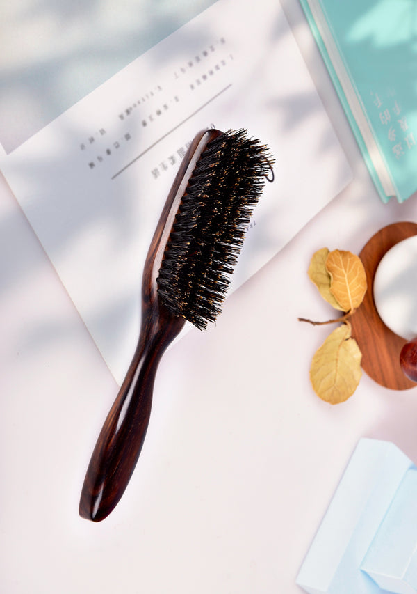 Ebony Wood Boar Bristles Hair Brush