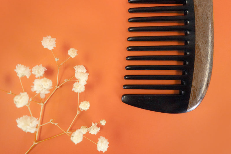 Buffalo Horn & Wood Wide Tooth Comb