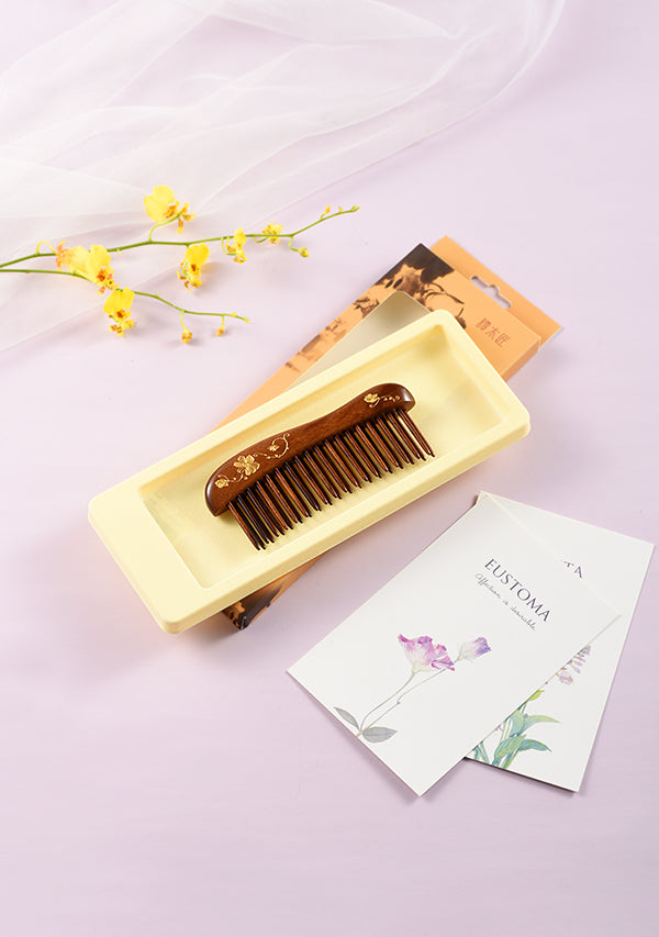 Wooden Comb Double-teeth-inserted