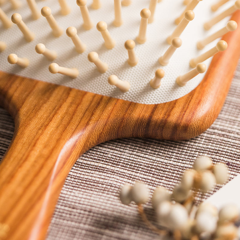 Natural wood Paddle Hair Brush