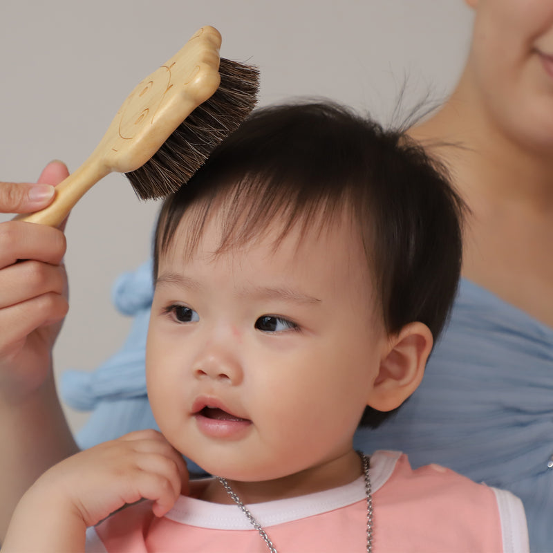 Horsehair Baby Hair Brush (Cow Pattern)