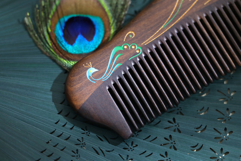 Peacock Plume Hair Comb