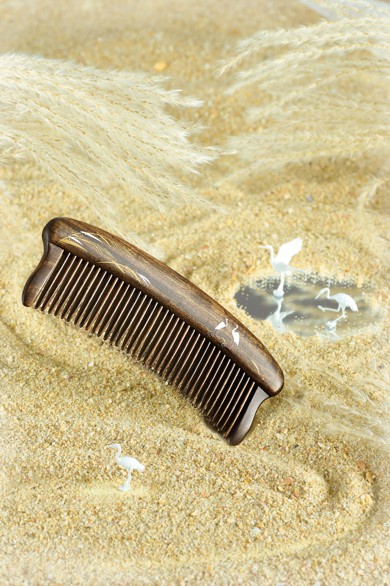 Hair Comb teeth inlay Green Reed