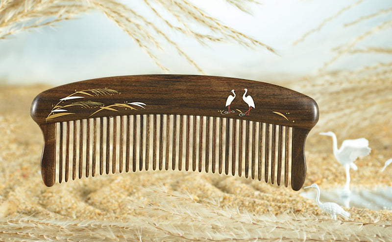 Hair Comb teeth inlay Green Reed