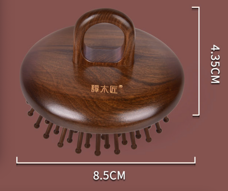 Wooden Cushion Handheld Hair Brush Round Shape