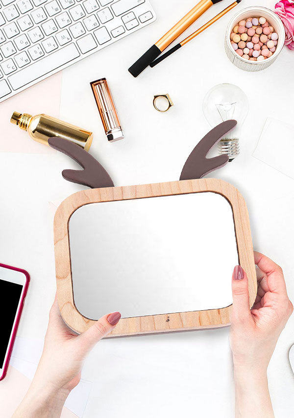 Deer Style Cosmetic Desktop Mirror